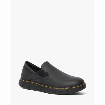 Dr Martens Brockley Slip Resistant Kožené - Cierne Pracovne Topanky Panske, D089SK